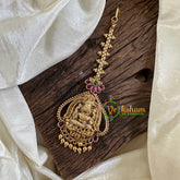 Premium AD Stone Lakshmi Maang Tikka -Gold Bead-G10547